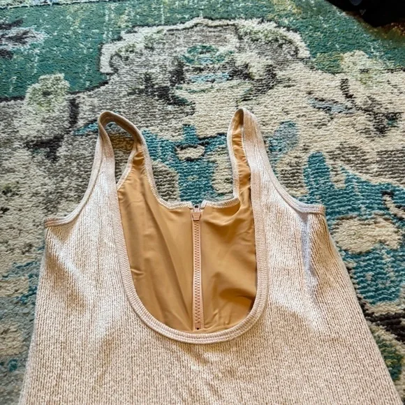 Tribe Kelley bohemian beachy low cut back Cream Sleeveless Dress - Picture 7 of 7